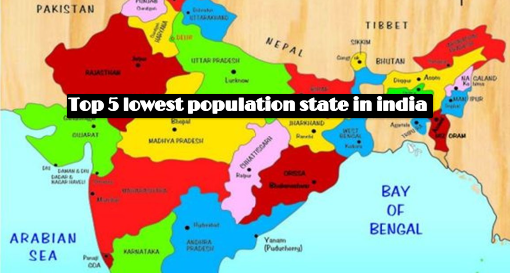 Lowest population state in india